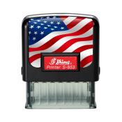 S-853 Custom U.S. Flag Self-Inking Rubber Stamp<BR>Impression Area: 3/4" x 1-7/8"