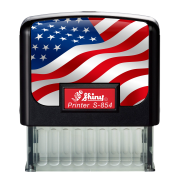 S-854 Custom U.S. Flag Self-Inking Rubber Stamp<BR>Impression Area: 7/8" x 2-3/8" 